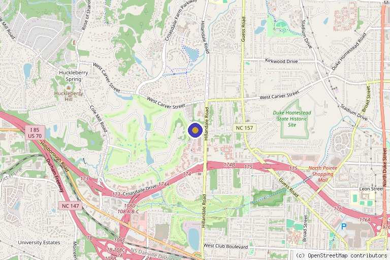Map showing the location of NUTRADRiP IV Hydration & Wellness Clinic - Durham in Durham, NC