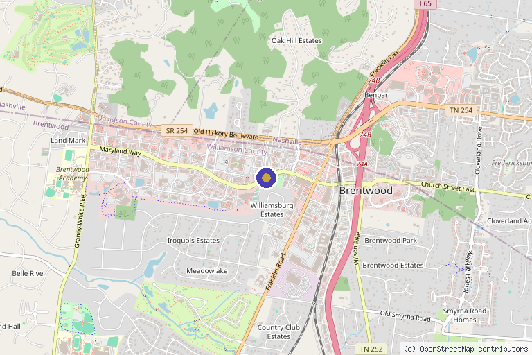 Map showing the location of New Life Regenerative Medicine in Nashville, TN