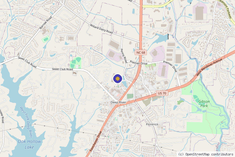 Map showing the location of Signature Hair Restoration in High Point, NC