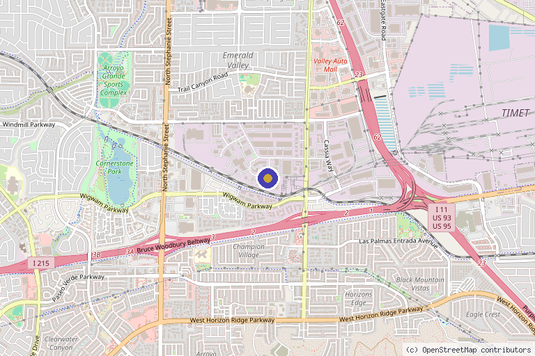 Map showing the location of Radiant You Med Spa & Wellness in Henderson, NV