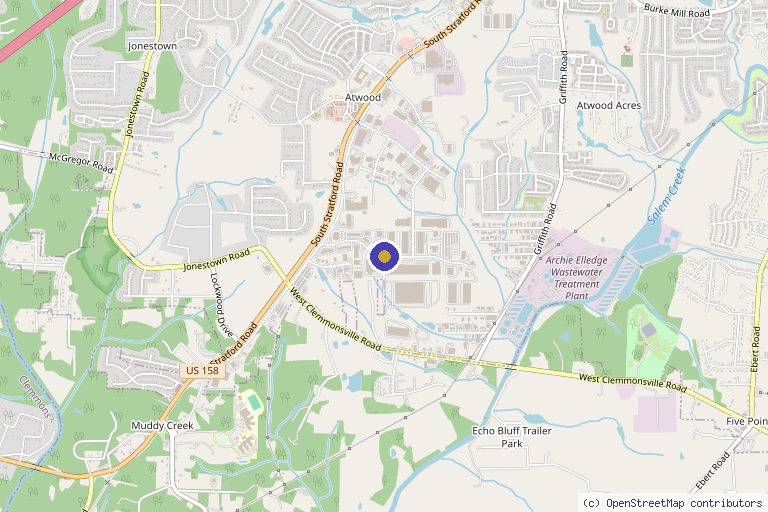 Map showing the location of Prokidney LLC in Winston Salem, NC