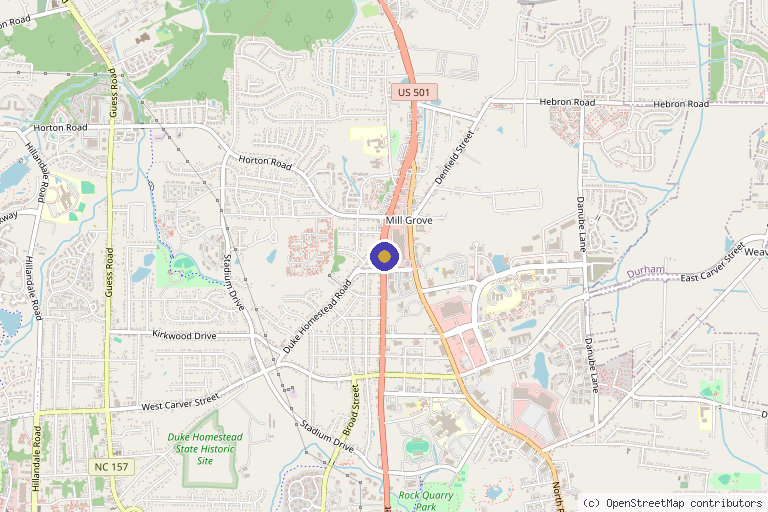 Map showing the location of AgeRejuvenation – Durham in Durham, NC