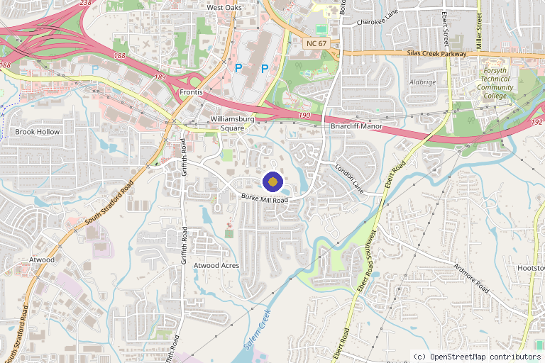Map showing the location of Emily Dothard, MD in Winston Salem, NC