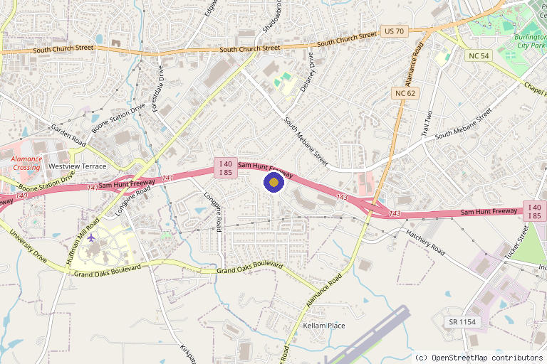 Map showing the location of Evolution Skincare And Wellness LLC in Burlington, NC