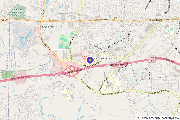 Map showing the location of Addison Rose Aesthetics in Burlington, NC