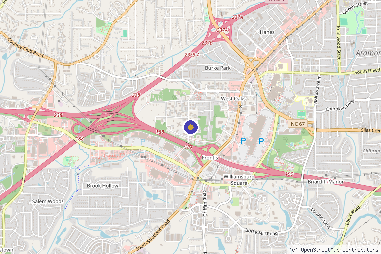 Map showing the location of MyHealth1st PA in Winston-Salem, NC