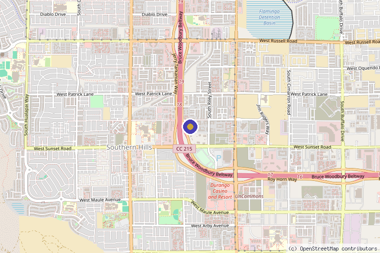 Map showing the location of Desert Moon Hyperbarics and Wellness in Las Vegas, NV