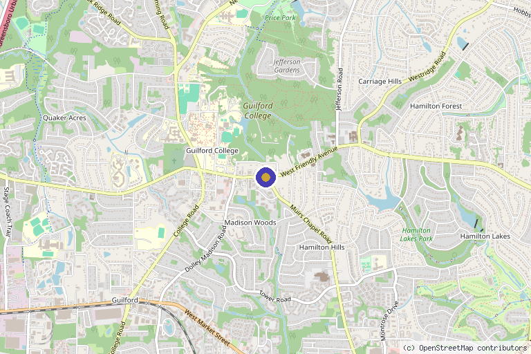 Map showing the location of Infinite Allure PLLC in Greensboro, NC