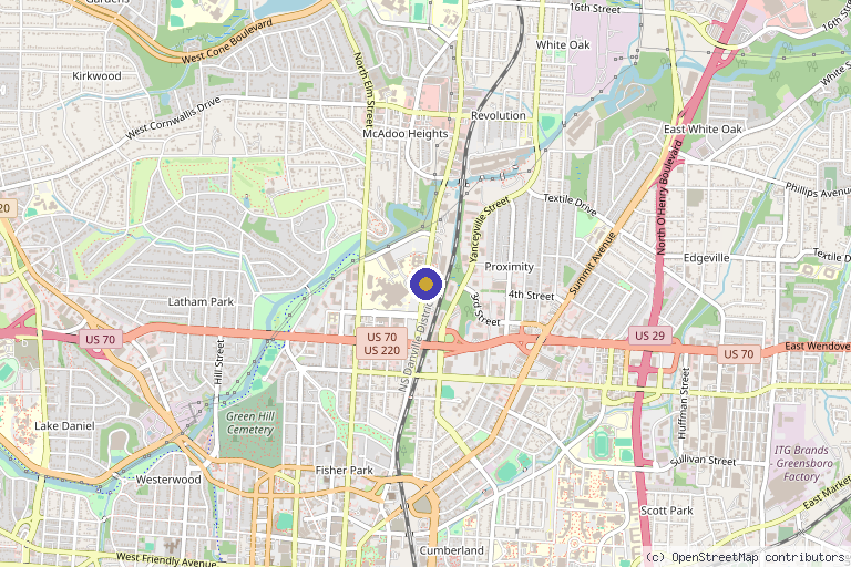 Map showing the location of Allure Medical in Greensboro, NC