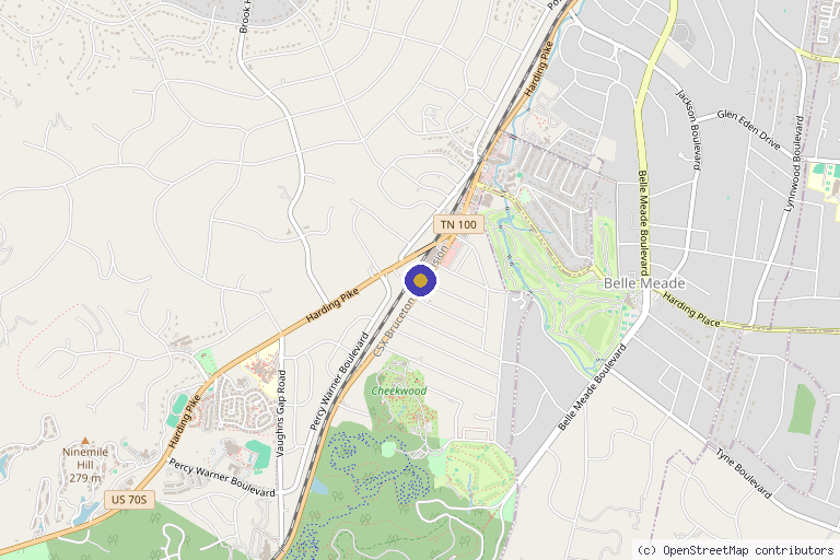 Map showing the location of Hatef Aesthetics & Plastic Surgery in Nashville, TN