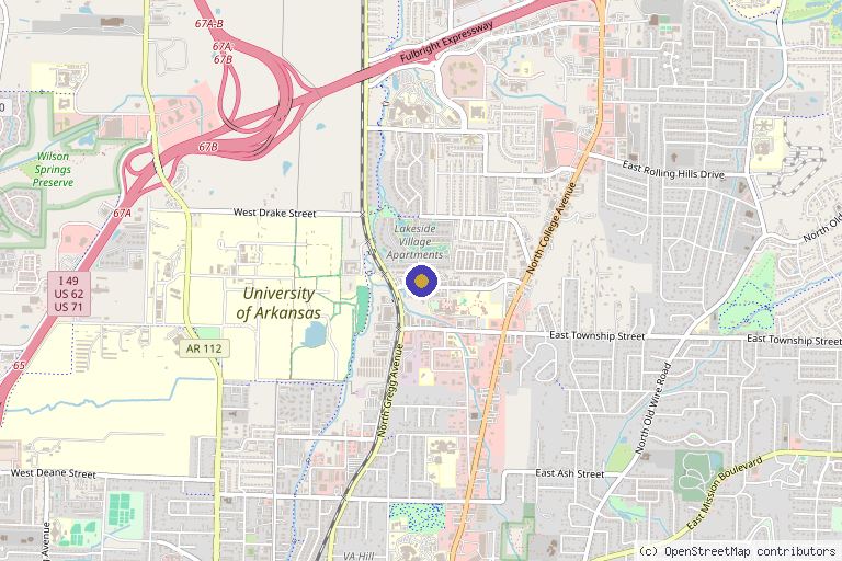 Map showing the location of Body Balance in Fayetteville, AR
