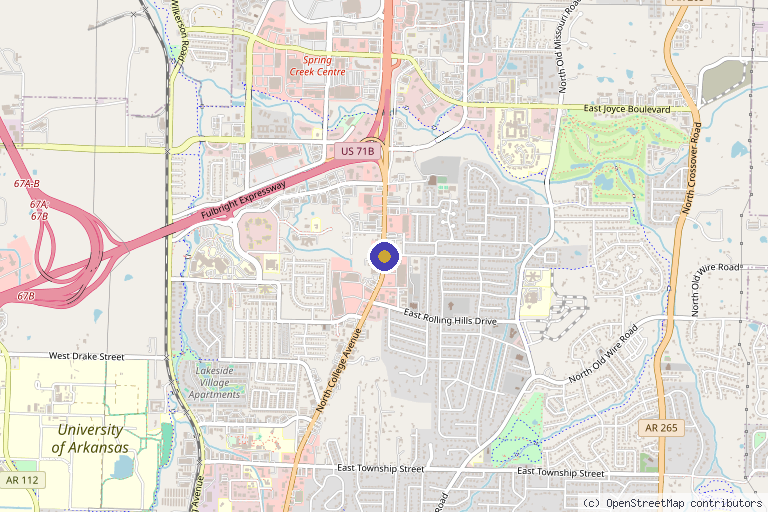 Map showing the location of Red Light Method in Fayetteville, AR