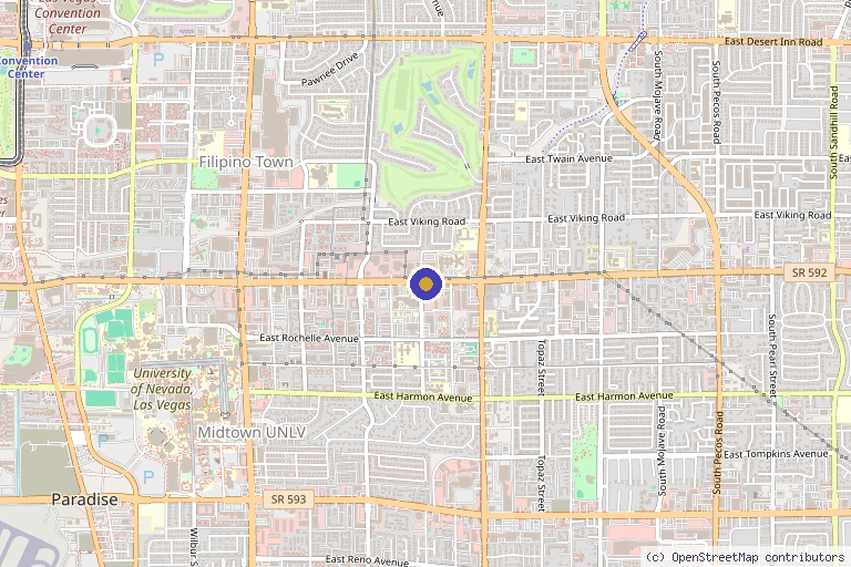 Map showing the location of Turtle Healing Band Clinic in Las Vegas, NV