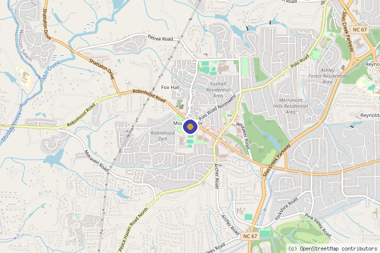 Map showing the location of Christian Moretz, MD in Winston Salem, NC