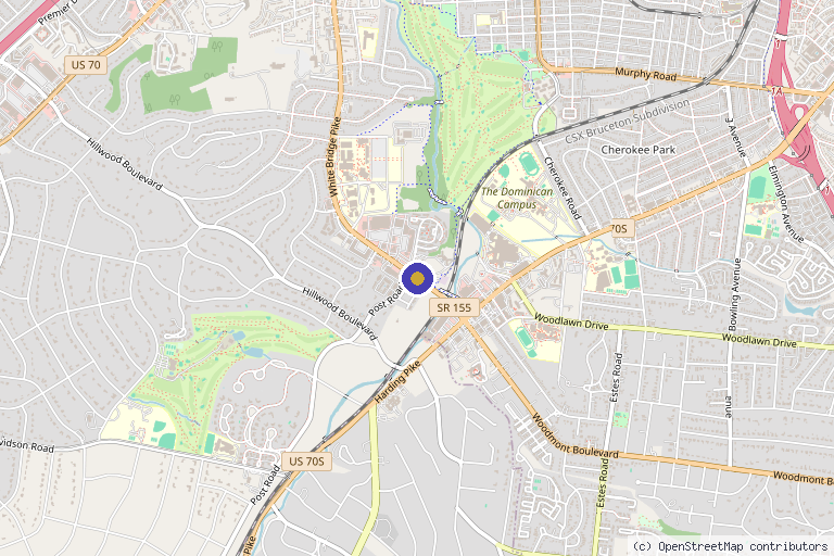 Map showing the location of Advanced Sports Medicine: James Johnson, M.D. in Nashville, TN