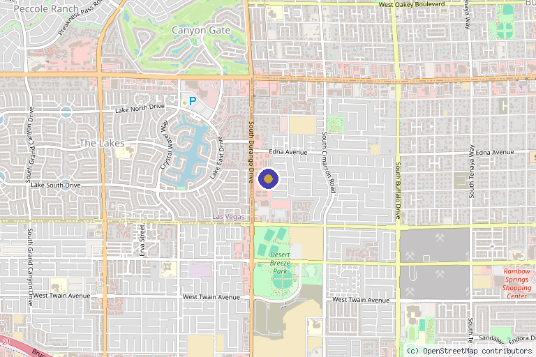 Map showing the location of Center For Aesthetic Medicine in Las Vegas, NV