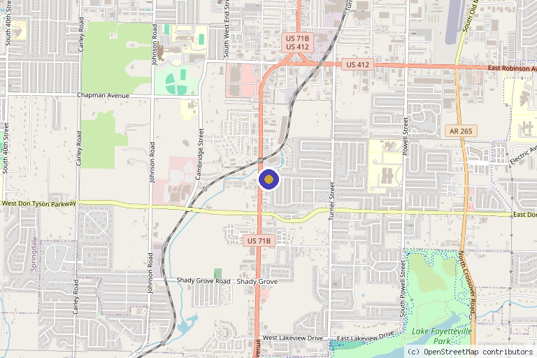 Map showing the location of Aesthetica in Springdale, AR