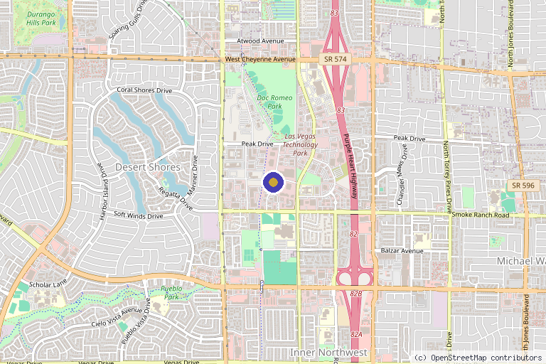 Map showing the location of Vivoplus Clinic in Las Vegas, NV