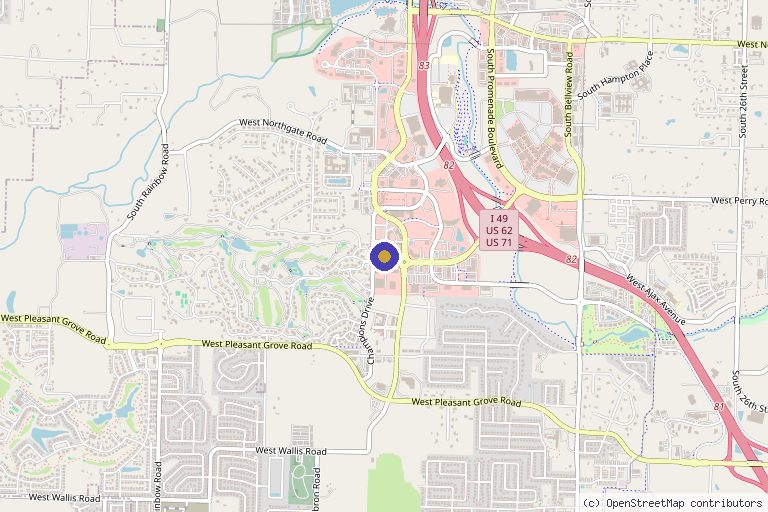 Map showing the location of MD Hair Labs & Vitality in Rogers, AR