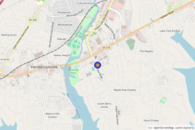 Map showing the location of Impressions Skin Solutions in Hendersonville, TN