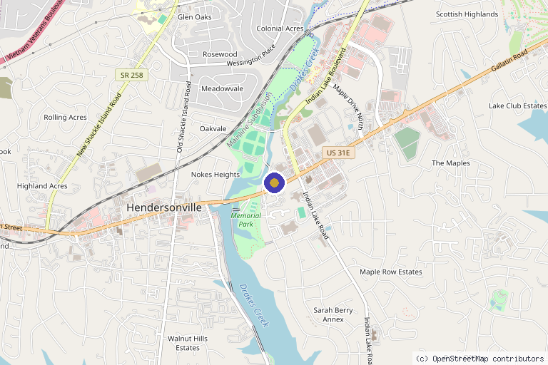 Map showing the location of Complete Health Performance in Hendersonville, TN