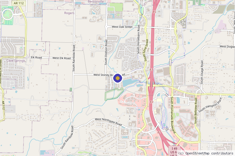 Map showing the location of Renew Aesthetics in Rogers, AR