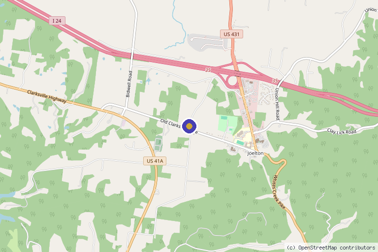 Map showing the location of HNH Wellness Center in Joelton, TN
