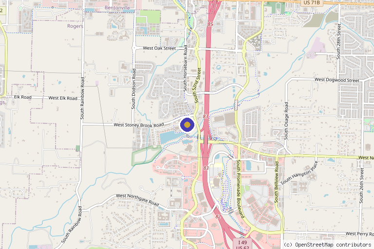 Map showing the location of Holland Health in Rogers, AR