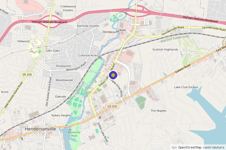 Map showing the location of Integrity IV & Wellness in Hendersonville, TN