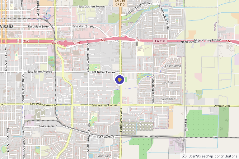Map showing the location of Haus of Beauté Medical Spa in Visalia, CA