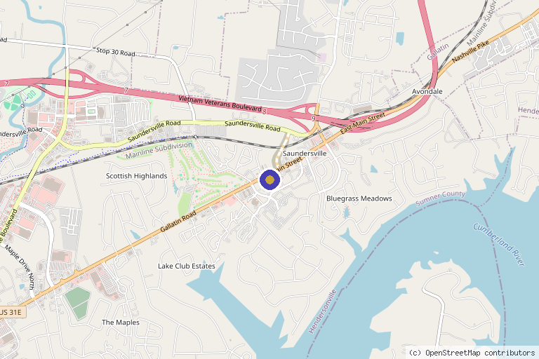 Map showing the location of Integrity Pain Consultants in Hendersonville, TN