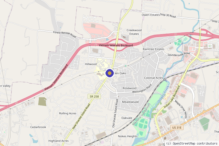 Map showing the location of The Center For Restorative Medicine in Nashville, TN