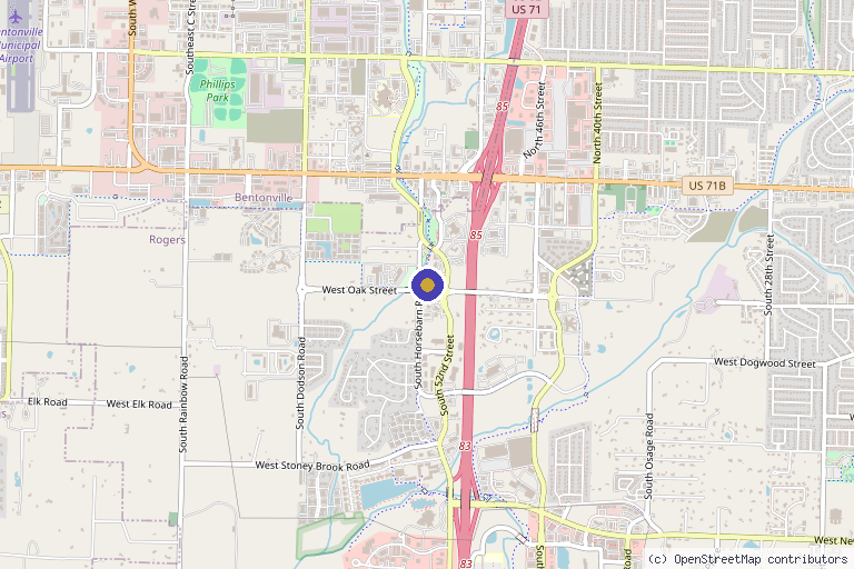 Map showing the location of Integrated Medical in Rogers, AR