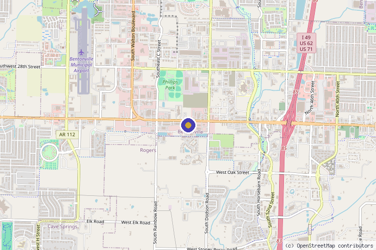 Map showing the location of Lasertouch MD in Bentonville, AR
