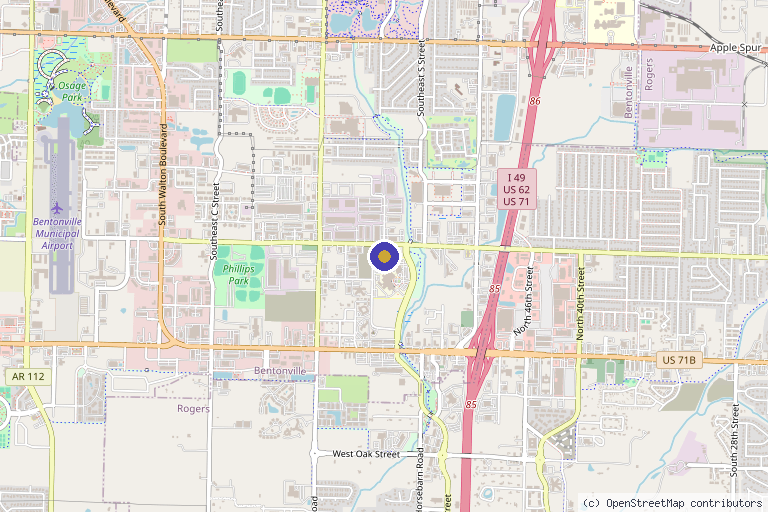 Map showing the location of Agility Center Orthopedics in Bentonville, AR