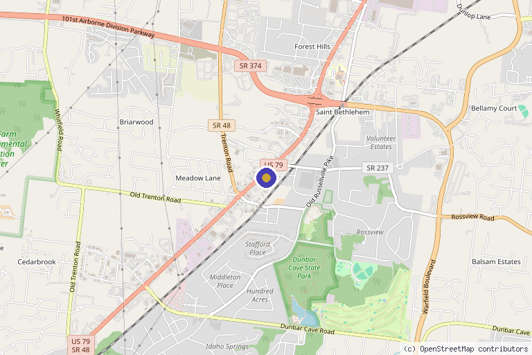 Map showing the location of Bella Medical Spa in Clarksville, TN