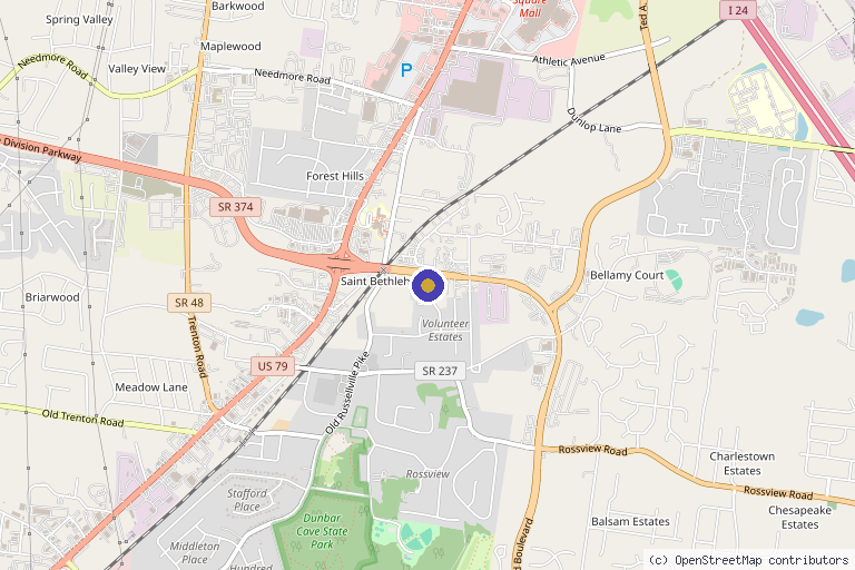 Map showing the location of Magnolia Dermatology Clinic in Clarksville, TN