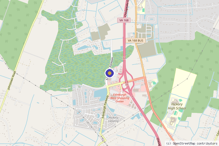 Map showing the location of iVy Infusion Spa in Chesapeake, VA