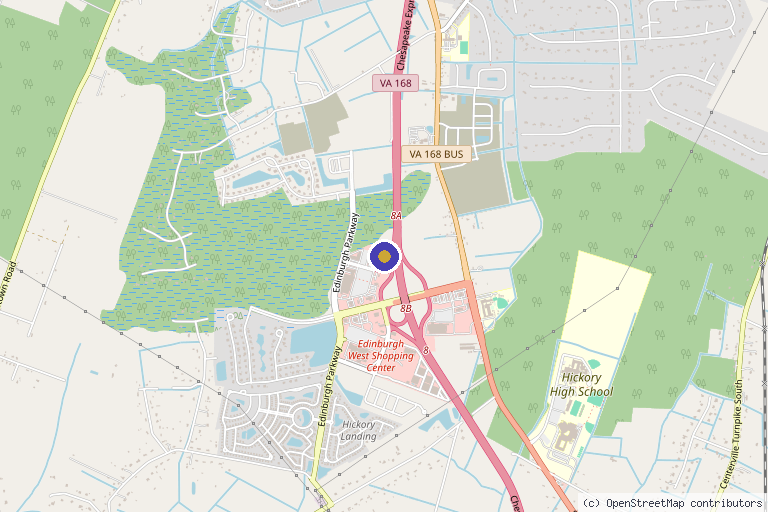 Map showing the location of The Injectory in Chesapeake, VA