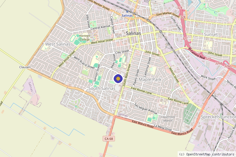 Map showing the location of Ili Nani Medical Associates Spa in Salinas, CA