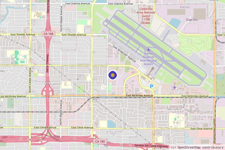 Map showing the location of Stem Cell Life Connect in Fresno, CA