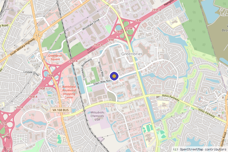 Map showing the location of AM AESTHETICS AND WELLNESS in Chesapeake, VA