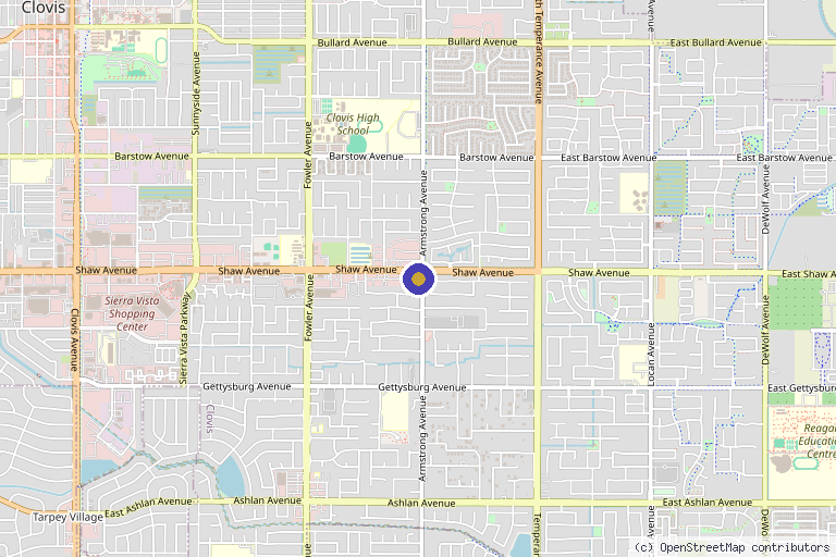 Map showing the location of Inner Beauty and Skin in Clovis, CA