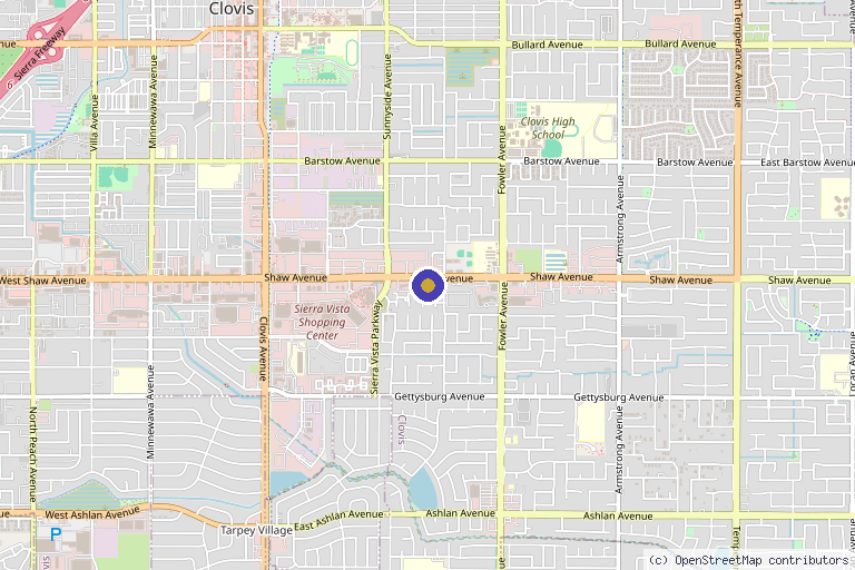 Map showing the location of Elevate Health & Wellness in Clovis, CA