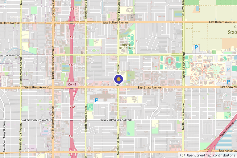 Map showing the location of The Allende Centre for Regenerative Medicine & Vitality in Fresno, CA