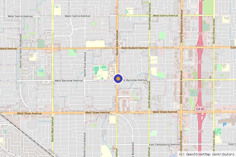 Map showing the location of Skin.Restored Medical Spa in Fresno, CA