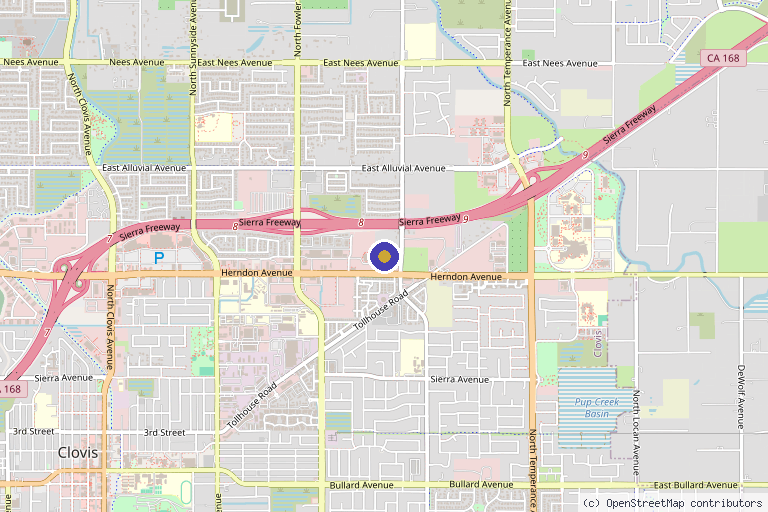 Map showing the location of EmbraceaestheticsMD in Clovis, CA