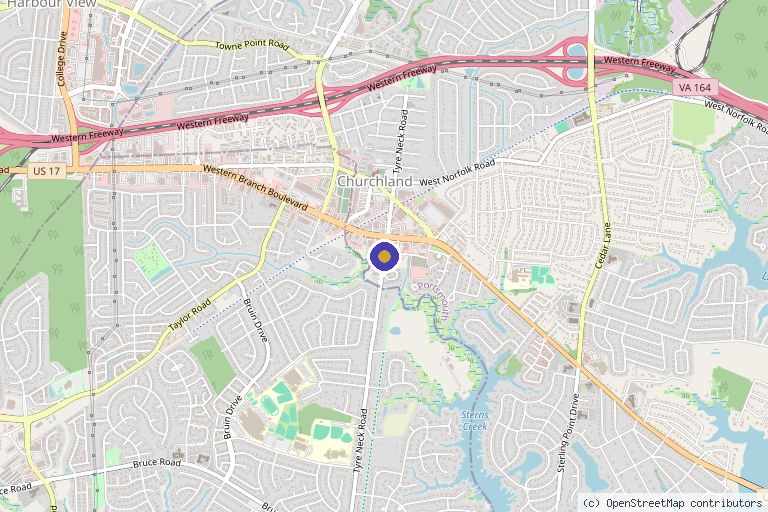 Map showing the location of LeanLife Wellness Center in Portsmouth, VA