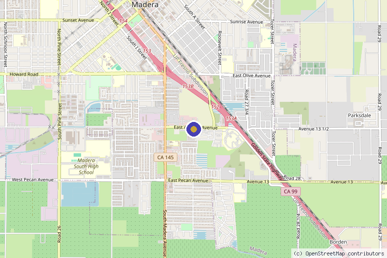 Map showing the location of DermMaven MD Dermatology and Aesthetics in Madera, CA