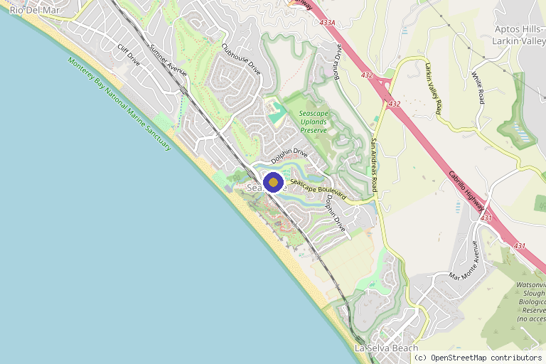 Map showing the location of Thrive Natural Medicine in Aptos, CA